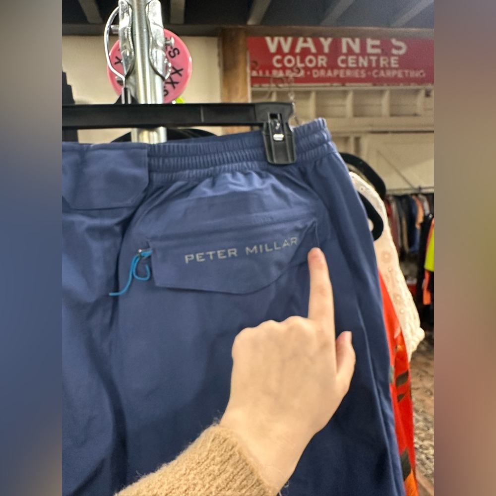 Peter Millar Navy Water Proof pull on golf pants Large - Picture 10 of 12